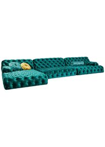Bretz Ecksofa, Smaragdgr&uuml;n, Textil, Ottomane links, 462x196 cm, Typenauswahl, Stoffauswahl, planbar, Wohnzimmer, Sofas & Couches, Wohnlandschaften, Ecksofas