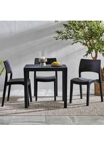 Gartentisch, Anthrazit, Kunststoff, rechteckig, 65x72x78 cm, Made in Italy, Gartenm&ouml;bel, Gartentische, Gartentische