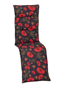 Relaxsesselauflage Trondheim ca. 170x46cm Schwarz Mohnblume