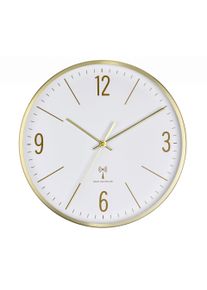 Funkuhr Wanduhr Wei&szlig;/Goldfarben