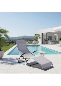 siena GARDEN Gartenliege Anco Hellgrau Stahl