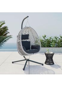 Beldano , Dunkelgrau , Metall , F&uuml;llung: Polyester,Polyester , 94x197x68 cm , Gartenm&ouml;bel, Relaxm&ouml;bel, H&auml;ngesessel