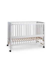 tiSsi , Wei&szlig; , Holz , Buche , massiv , 124x90x64 cm , Lattenrost h&ouml;henverstellbar, zum Gitterbett umbaubar, h&ouml;henverstellbar, sehr stabil , Baby, Babyzimmer, Babybetten, Beistellbetten