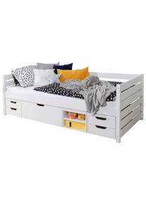 Stauraumbett Naomi mit 4 Schubk&auml;sten ca. 120x200cm Wei&szlig;
