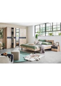 Schlafzimmer Bergamo Graphit/Eichefarben, 3-teilig