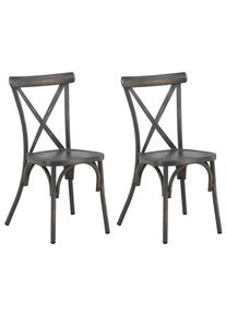 Gartenstuhl 2er-Set Tablas ca. 48x88x48 cm Schwarz