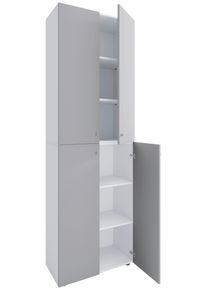 Schuhschrank LONA Wei&szlig;/ Grau ca. 70x220x40 cm