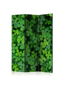 Artgeist Paravent Green Clover Gr&uuml;n/Schwarz