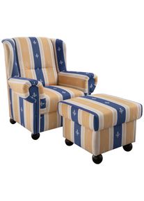 Sesselset Torello Blau Mikrofaser