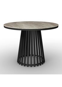 Esstisch Pela Grau/Schwarz MDF rund L/B/H ca. 110/110/75 cm