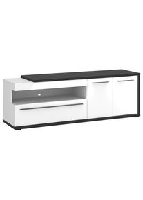 M&Ouml;BELIX , Anthrazit, Wei&szlig;, Wei&szlig; Hochglanz , Holzwerkstoff , 1 F&auml;cher , 1 Schublade(n) Schubladen , 163.6x56.6x53.6 cm , Wohnzimmer, TV-M&ouml;bel, TV- & Lowboards