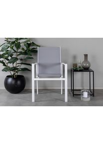 Gartenstuhl 2er-Set Parma ca. 57x90x60 cm Grau/Wei&szlig;