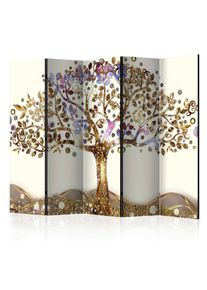 Artgeist Paravent Golden Tree II Braun/Lila