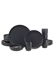 Creatable Kombiservice Uno Lava Stone in Schwarz 16-teilig