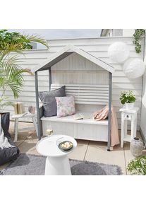 Gartenbank Giuliana Grau/Wei&szlig; aus Holz