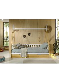 Vipack Spielbett "Tipi" 90x200 cm, wei&szlig;/natur