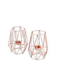 ECHTWERK Teelichthalter-Set Rosegold, 2 Stk.
