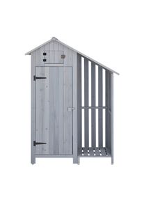 Gartenschrank Marianna Grau Echtholz