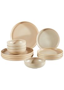 Creatable Tafelservice Uno Sandfarben, 12-teilig