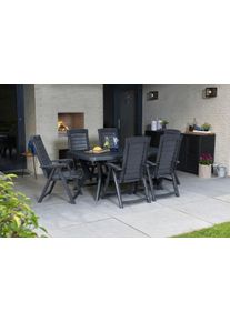 Ambia Garden Gartensessel-Set Graphitfarben Kunststoff klappbar