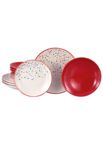 Creatable Tafelservice Joy Creme/Rot, 12-teilig