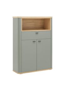 Highboard Lagos Salbeigr&uuml;n/Eiche Artisan