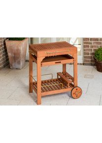 Garten-Servierwagen aus Eukalyptus, natur