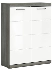 Schuhschrank Scout ca. 90x120x37 cm Wei&szlig;/Grau