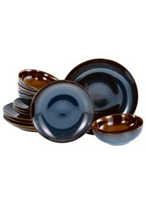 Creatable Tafelservice Mallorca Blau/Braun, 12-teilig