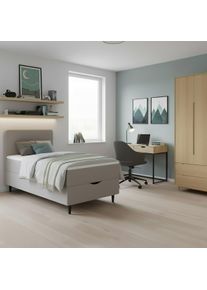 Boxbett Vida Grau ca. 90x200 cm mit Topper