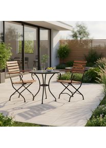 Gartensessel-Set Lindau 2er-Set Akazie Echtholz/Metall