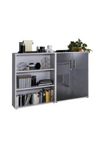 Aktenschrank Office Edition Sw Set 1 niedrig Grau