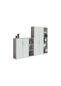 Aktenschrank Office Edition Sw Set 4 Grau/Wei&szlig;