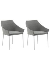 Gartenstuhl 2er-Set Spoga ca. 60x81x62 cm Grau/Wei&szlig;