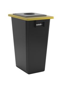 Wertstoffsammler, 1-fach-Sammler, 60 l, Rahmen gelb, Deckel mit runder &Ouml;ffnung eurokraft pro