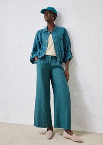 bonprix Czapka z daszkiem z czystego lnu, niebieski, onesize