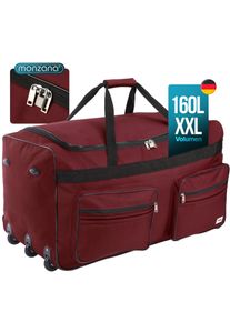 Monzana Saco de viagem XXL com fun&ccedil;&atilde;o de trolley 160L vermelho