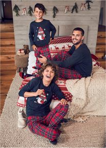 bonprix Pijama din bumbac organic 100%, pentru copii (set/2 buc.), albastru, 104/110