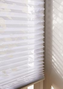bonprix Ausbrenner Plissee mit Blumen, wei&szlig;, Gr.210x80 cm, Moderner Fensterschmuck