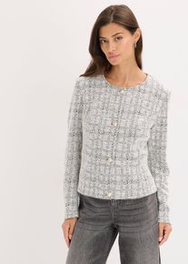 bonprix Boucl&eacute; Cardigan aus Baumwolle, schwarz, Gr.44/46 (L), Boucl&eacute; Cardigan mit hochwertigen Kn&ouml;pfen, 60% Baumwolle