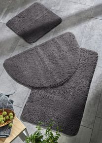 bonprix Getuftete Uni-Badematte mit hohem Flor, grau, Gr.80x150 cm, Badematte aus recyceltem Polyester