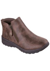 Stiefelette Skechers "LOVELY VIBE-FALL IN BLOOM", Damen, Gr. 38, braun (dunkelbraun), Lederimitat, used, Schuhe Stiefelette, Winterboots mit Air-Cooled Memory Foam Komfort-Innensohle