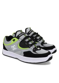 Skateschuh DC Shoes "Kalynx Zero", Herren, Gr. 9,5(42,5), grau (grau, schwarz, lime), Obermaterial: Leder (Kuh) / Futter: Textil / Au&szlig;ensohle: Gummi., Schuhe Skateschuh