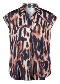 Satinbluse Betty Barclay "Satin-Bluse mit Kragen", Damen, Gr. 44, blau (dunkelblau, ros&eacute;), Obermaterial: 100% Viskose CV., Blusen Satinbluse