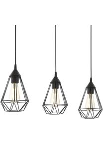 Eglo H&auml;ngeleuchte "TARBES", schwarz, 3, H: 130cm, 1 Stk., Leuchten, H&auml;ngelampe Esszimmer, Retro Look, Pendellampe, E27, H&auml;ngeleuchte