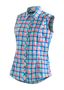 Funktionsbluse Maier Sports "Paloma", Damen, Gr. 50, kariert, 85% Polyester, 15% Viskose, Blusen Funktionsbluse, &auml;rmellose Damen Bluse, sommerliches Blusen-Shirt, Karobluse, Reg. Fit