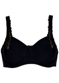 B&uuml;gel-BH ELBRINA, Damen, Gr. 95, Cup E, schwarz, Spitze, Obermaterial: 85% Polyamid, 9% Elasthan, 6% Polyester, leicht transparent, unifarben, comfort fit, BHs B&uuml;gel-BH, verstellbare Tr&auml;ger, ohne Schale, mit B&uuml;gel, mit Spitze, mit Schleife