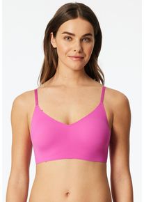 Bustier Schiesser "Invisible Soft", Damen, Gr. 38, N-Gr, 508, rot, Single Jersey, Obermaterial: 75% Polyamid, 25% Elasthan, k&ouml;rpernah, BHs Bustier, Mikrofaser, herausnehmbare Pads, V-Ausschnitt, Lasercut-Abschl&uuml;sse