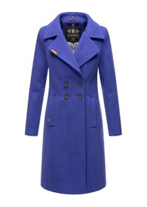 Wintermantel Navahoo "Wintermantel Wooly", Damen, Gr. L, blau (blau violet), Obermaterial: 90% Polyacryl PAN. 8% Viskose CV. 2% Elasthan EL. Obermaterial: Futter: 100% Polyester PES., M&auml;ntel Wintermantel