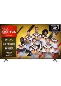 TCL Mini-LED-Fernseher "55Q6CX1", Energieeffizienz: F, schwarz, 55, Fernseher, 4K Multi-HDR Dolby Vision, 144Hz, ONKYO Dolby Atmos, Apple Airplay 2, Mini-LED-Fernseher